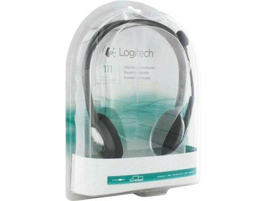 Наушники с микрофоном проводные Logitech Stereo Headset H111 Black